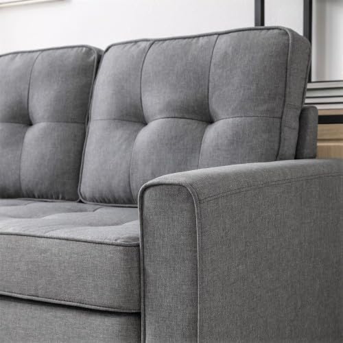 Convertible Sofa Bed Tufted Sleeper Loveseat with Wood Frame G189