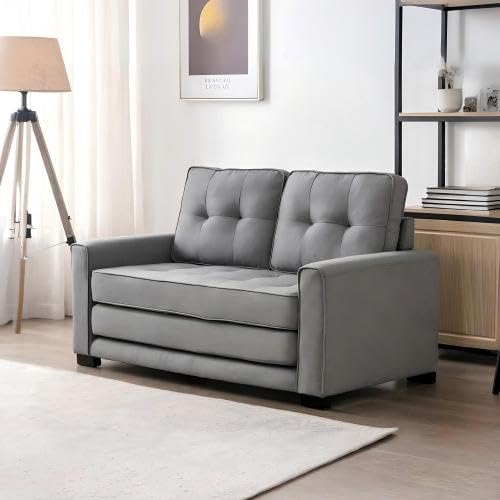 Convertible Sofa Bed Tufted Sleeper Loveseat with Wood Frame G189