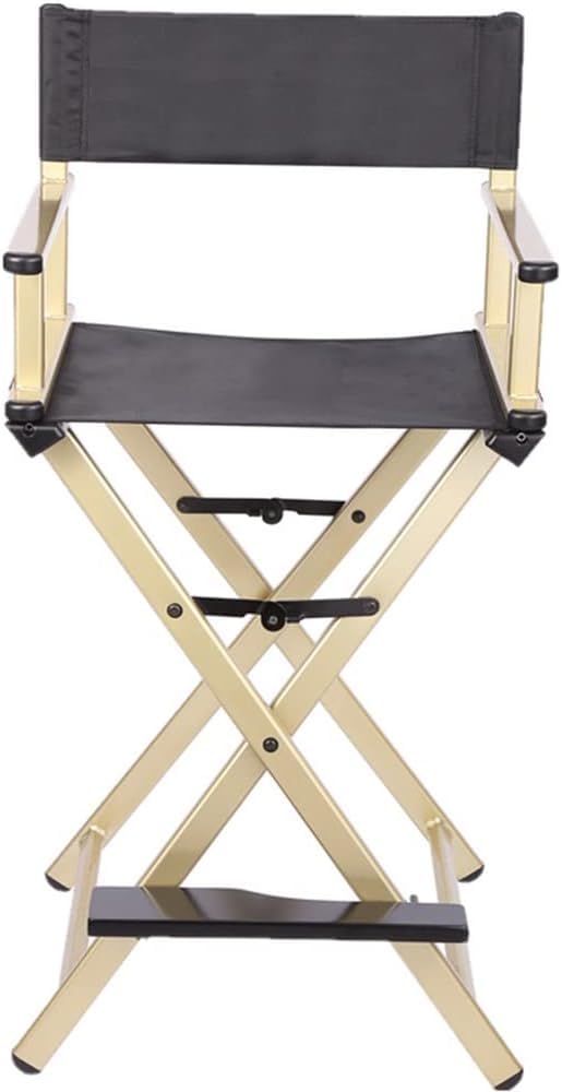Black Aluminum Folding Director's Chair with Footrest B939992