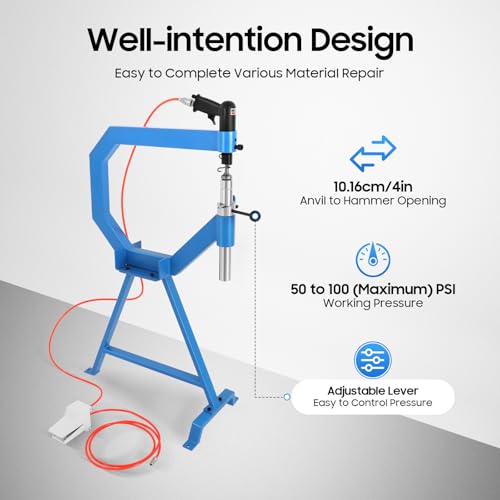 Pneumatic Planishing Hammer Set with Cast-Iron Stand and Foot Pedal F219