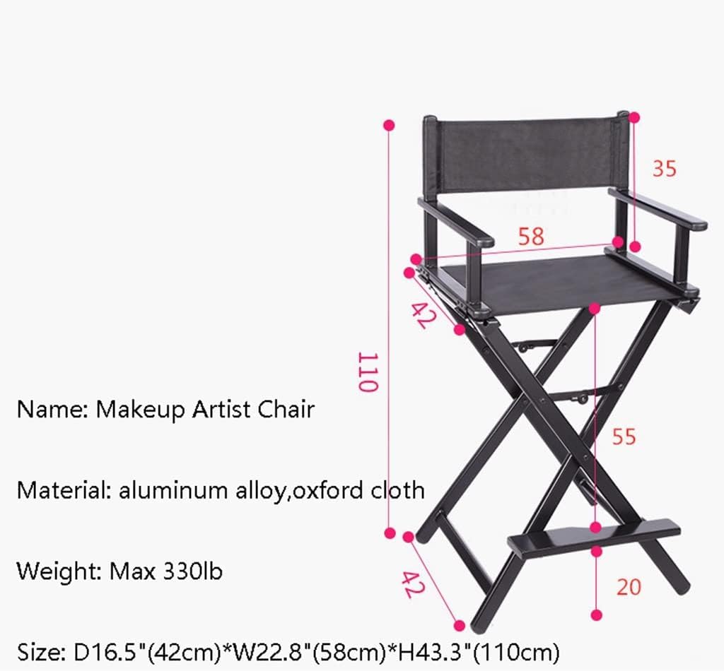 Black Aluminum Folding Director's Chair with Footrest B939992