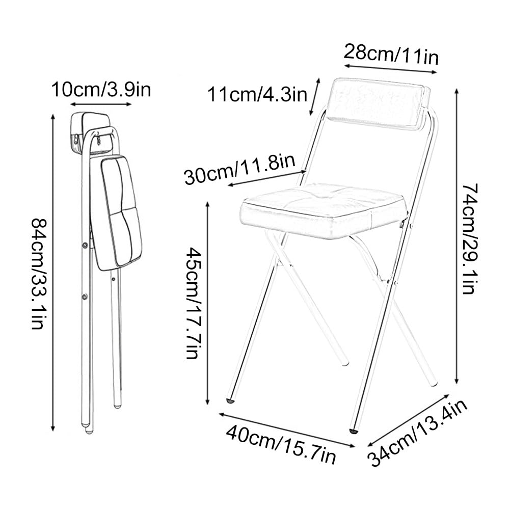 Cushioned Folding Bar Stool with Backrest D1656