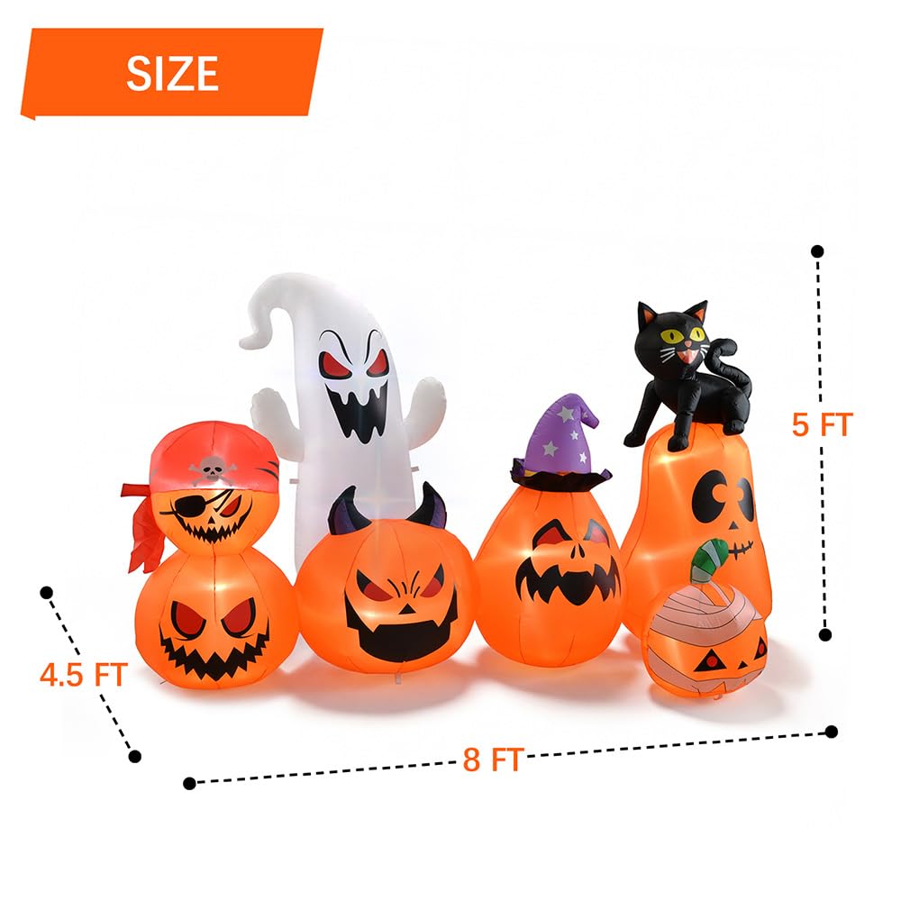 8 FT Inflatable Pumpkin Patch Yard Décor B572393