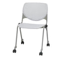Light Grey Stack Chair with Casters N462