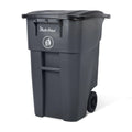 50 Gallon Gray Outdoor Trash Can with Lid and Wheels T500