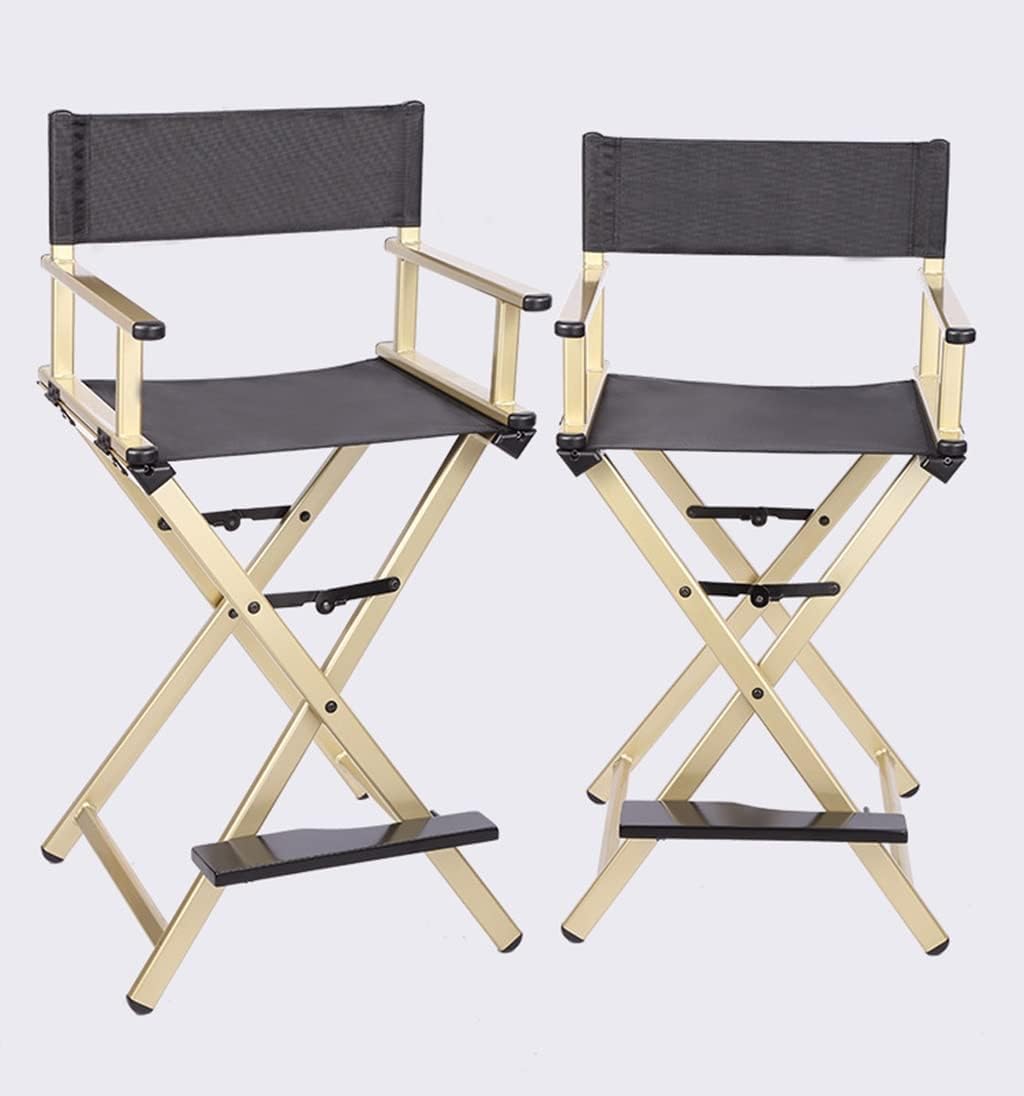 Black Aluminum Folding Director's Chair with Footrest B939992