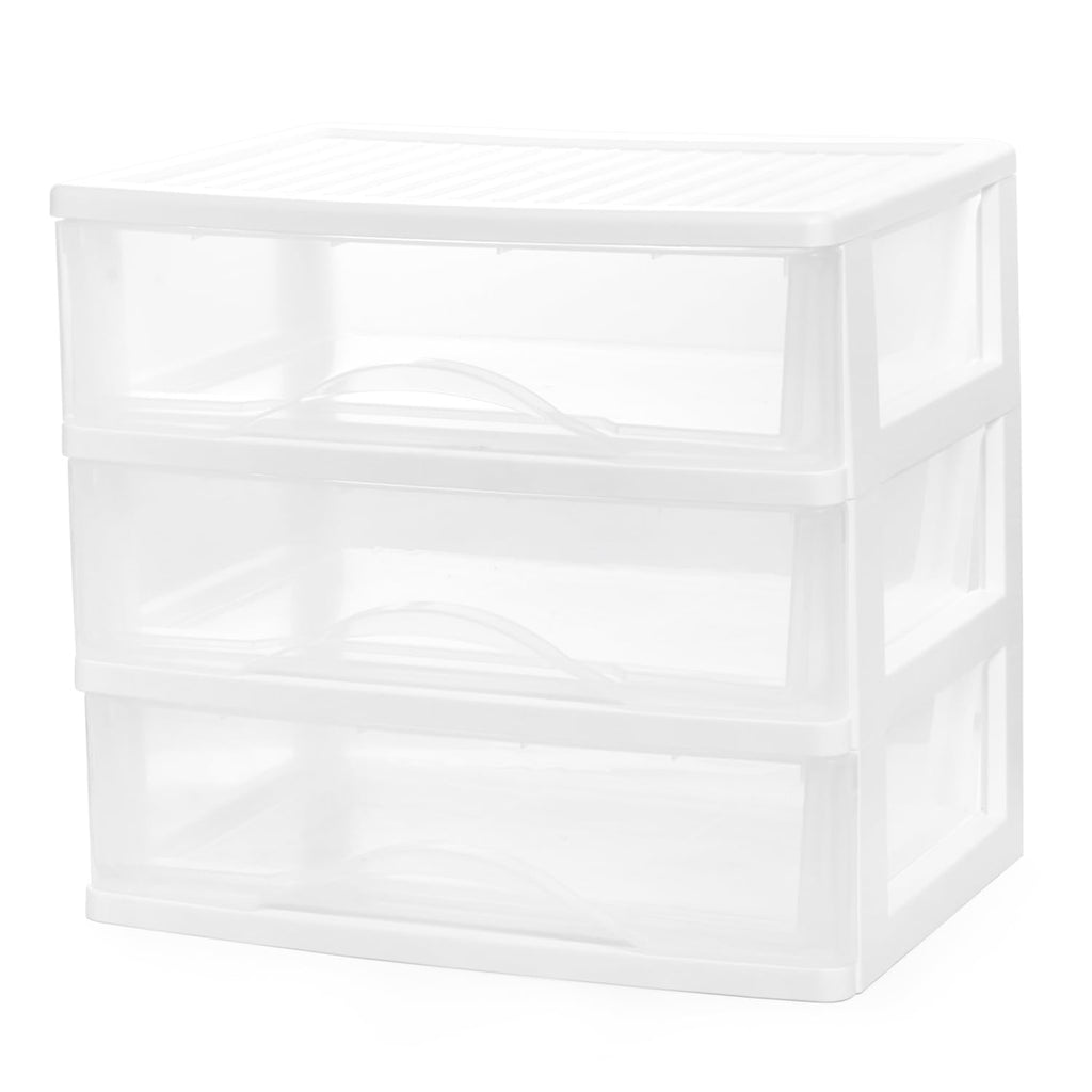 White 3 Drawer Plastic Stackable Storage Organizer M317795