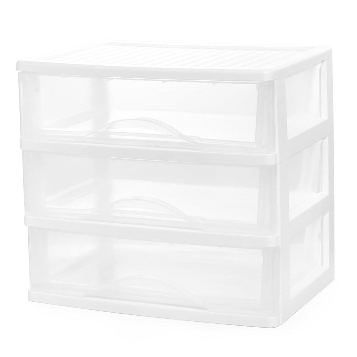 White 3 Drawer Plastic Stackable Storage Organizer M317795