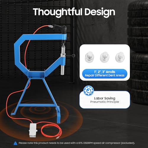 Pneumatic Planishing Hammer Set with Cast-Iron Stand and Foot Pedal F219