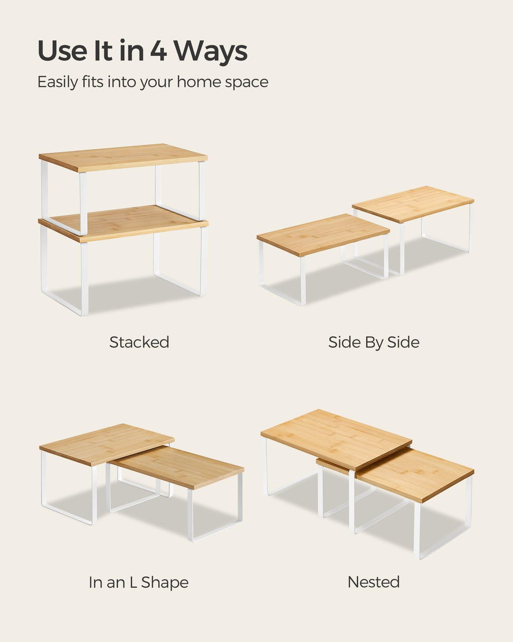 Set of 4 Kitchen Storage Shelf H3931