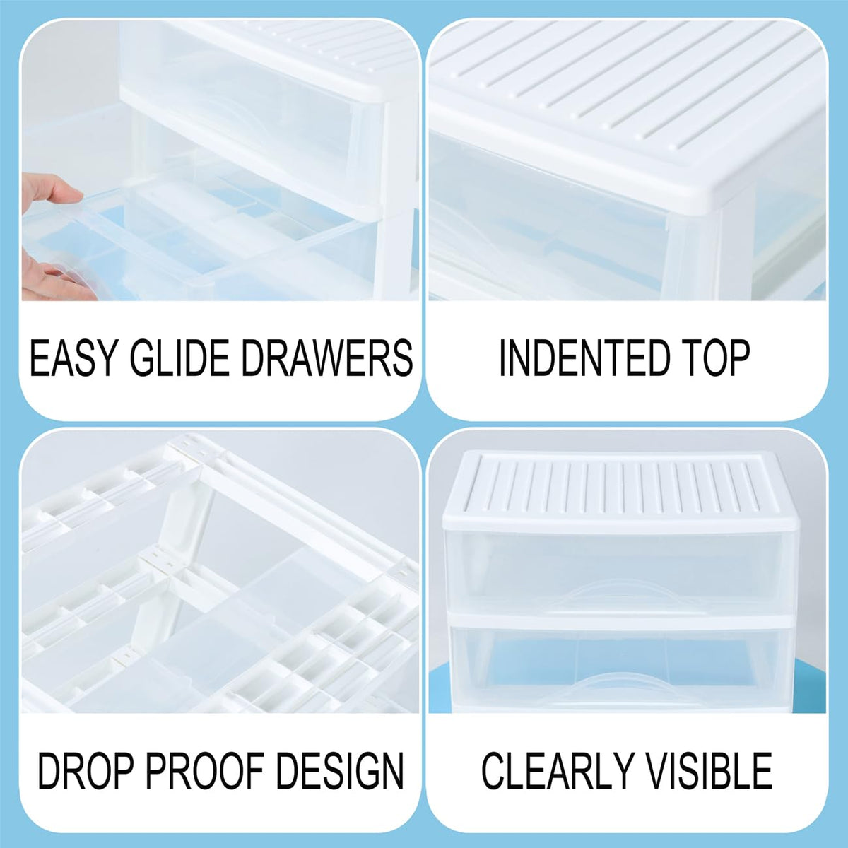 White 3 Drawer Plastic Stackable Storage Organizer M317795