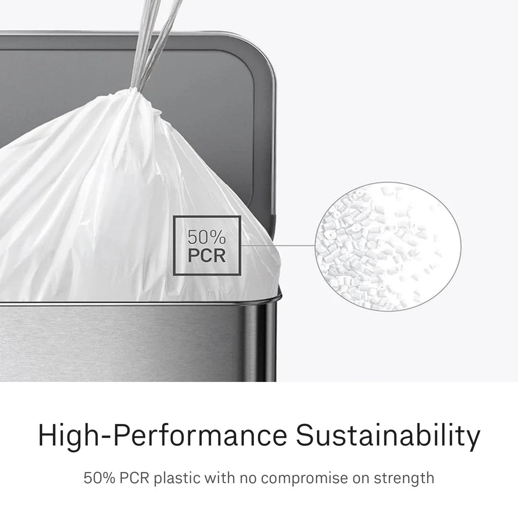 200 Count White Drawstring Kitchen Trash Bags D390342