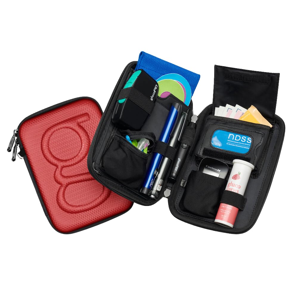 Red Hard Shell Diabetes Travel Case X2423
