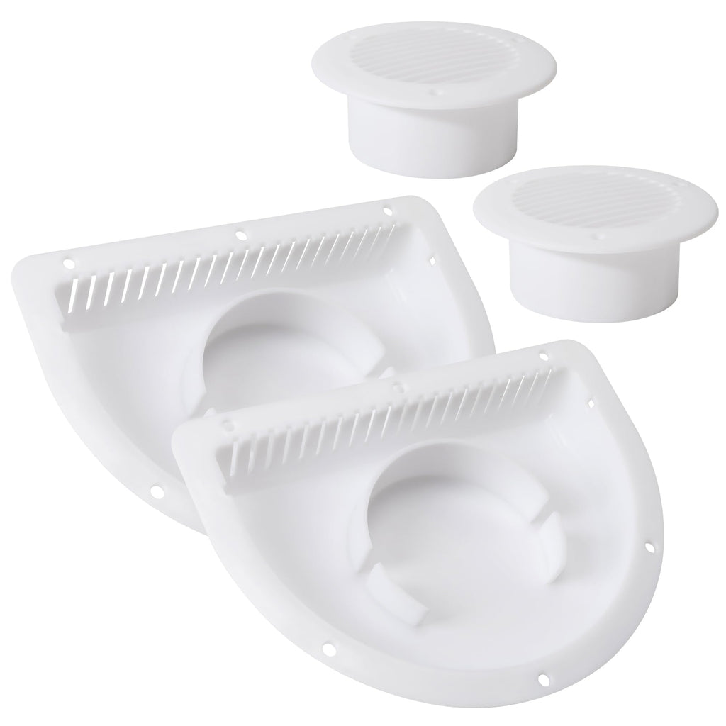 Trailer RV Sidewall Exhaust Vent Fan Kit with Cover, 2 Pack Z48023