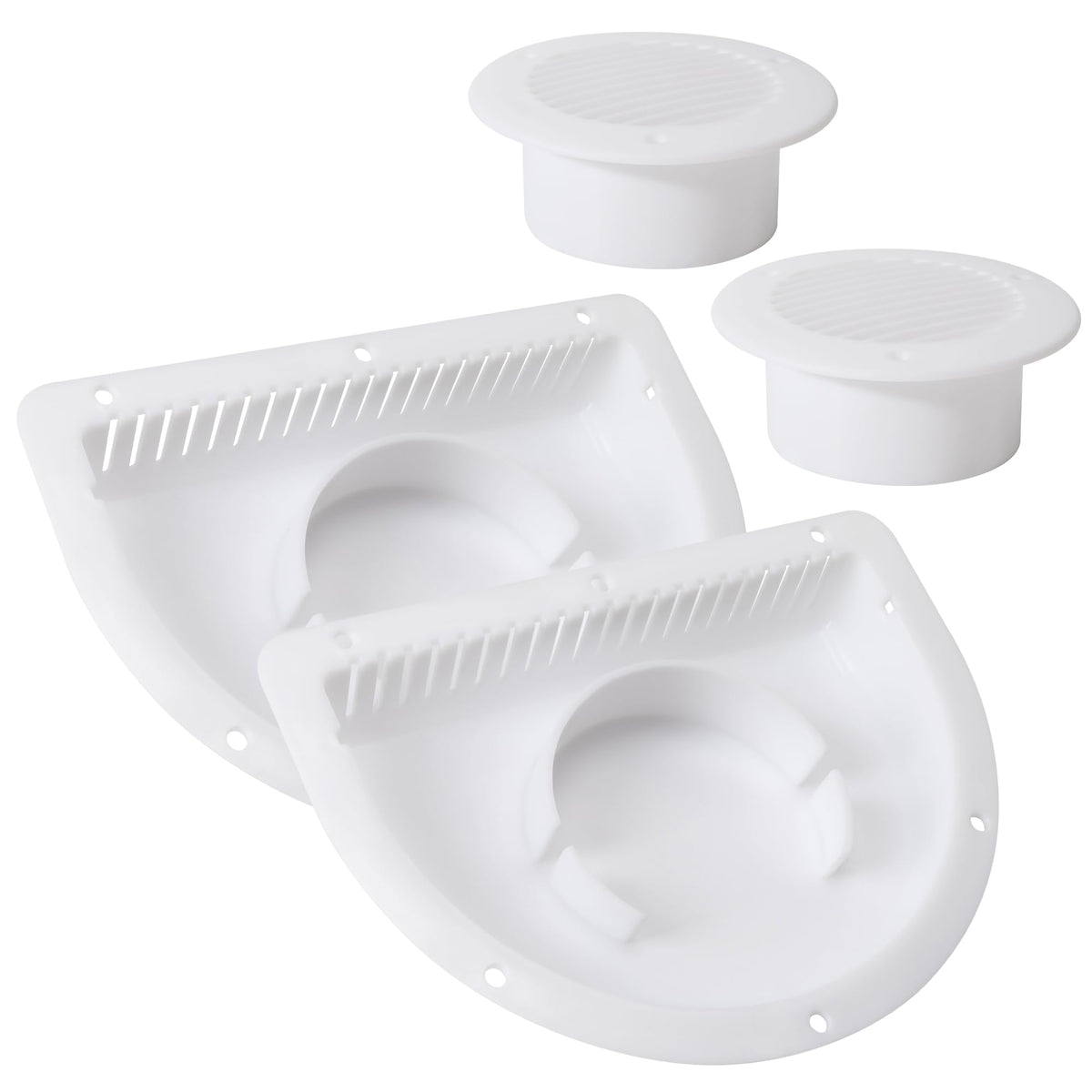 Trailer RV Sidewall Exhaust Vent Fan Kit with Cover, 2 Pack Z48023