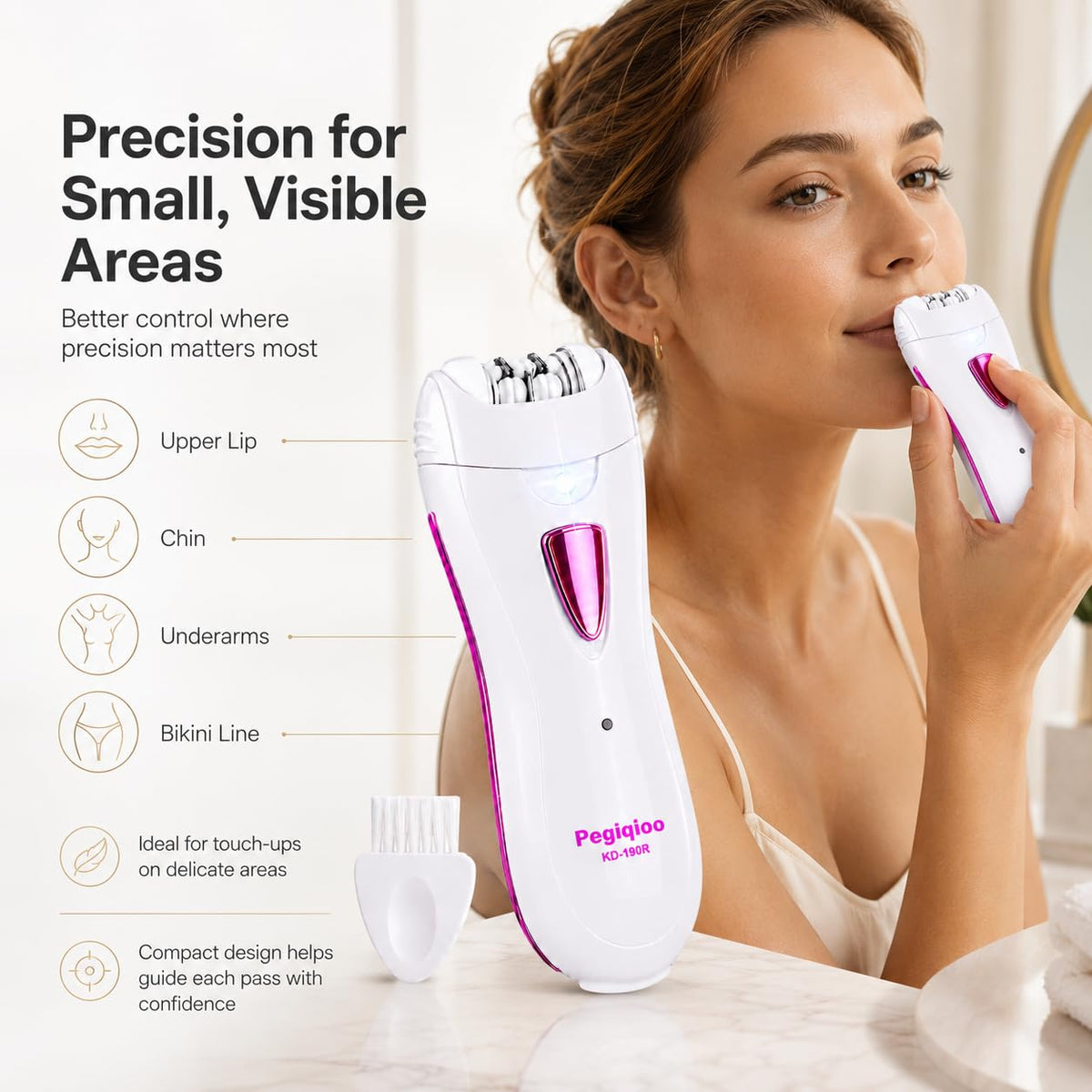 Facial Epilator with LED Light, Bikini Trimmer M93786