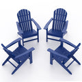 Plastic Adirondack Chair Set of 4 Navy Blue Q527