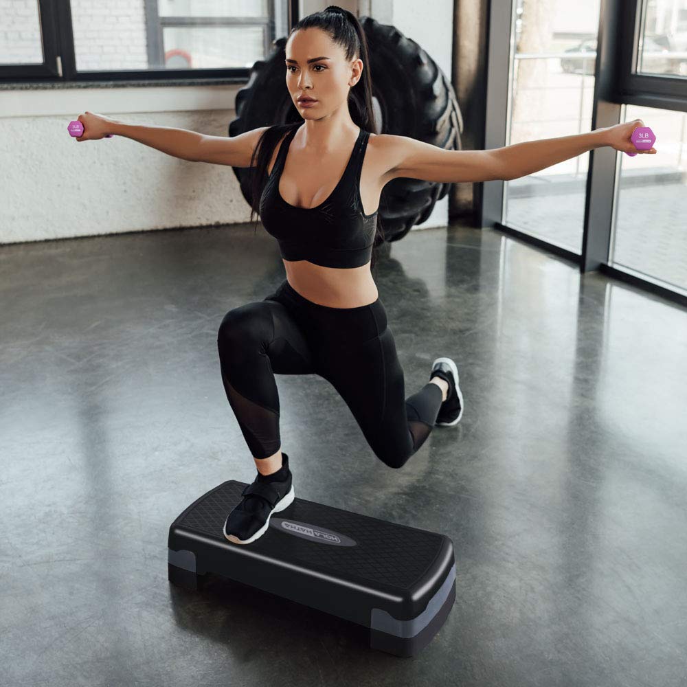 Compact Portable Aerobic Step Platform with Adjustable Height B186789