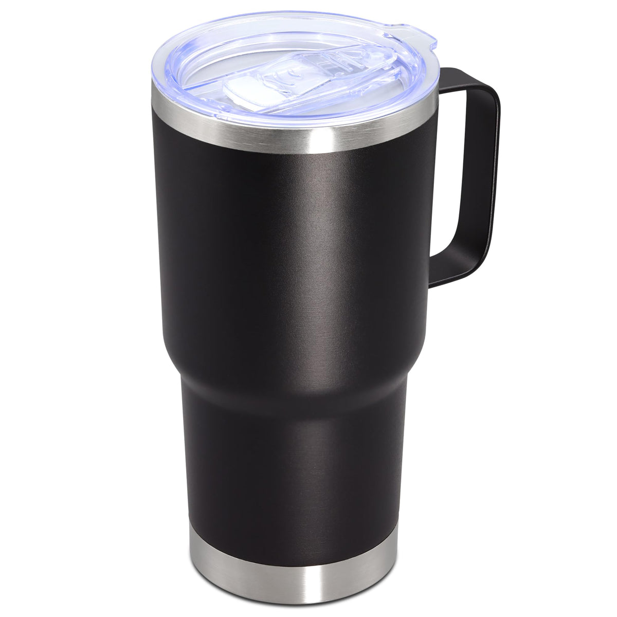 20 oz Black Tumbler with Handle and Lid Y124180