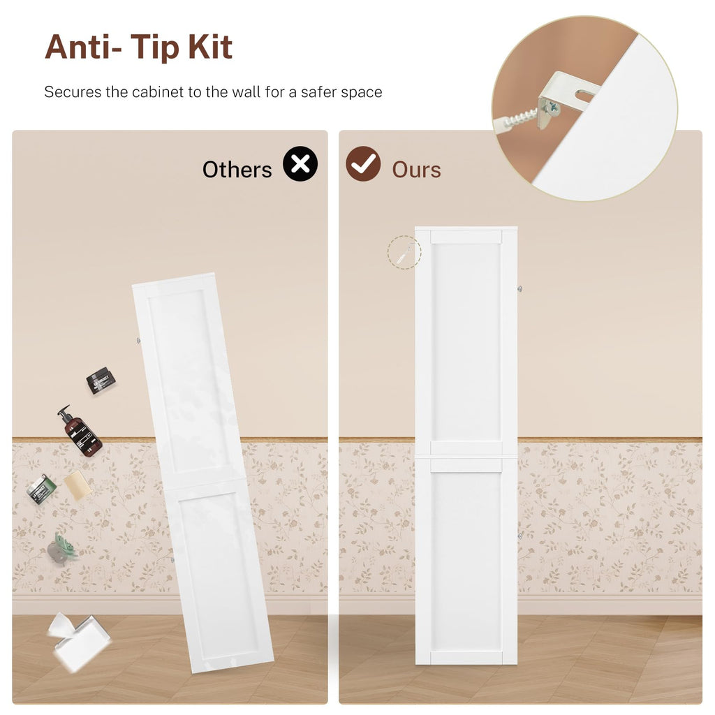 Tall Bathroom Storage Cabinet with 4 Doors C35762