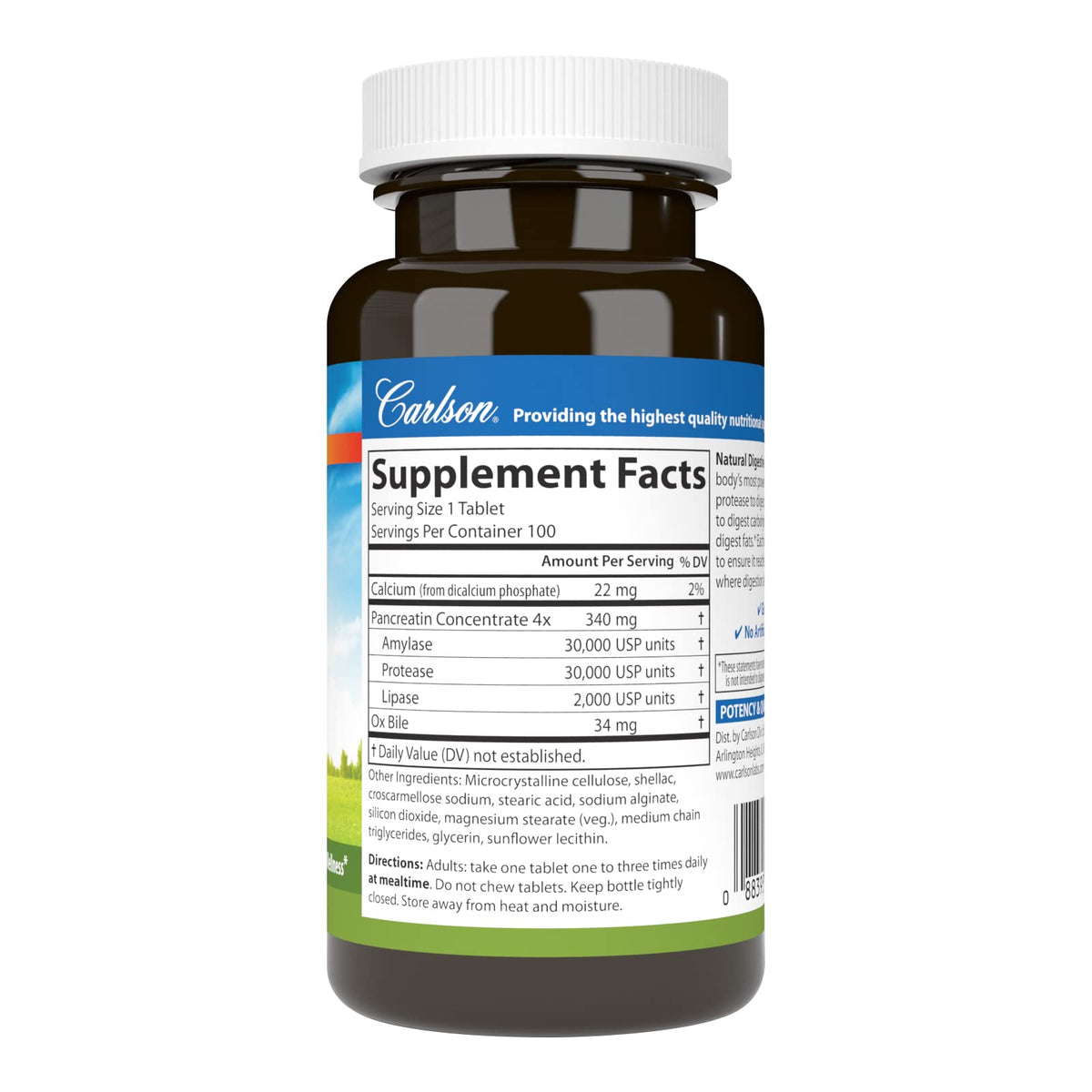 Natural Digestive Enzymes, 100 Tablets S43741