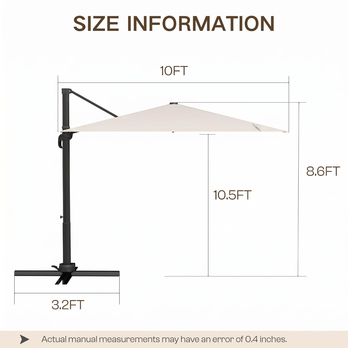 11ft Offset Cantilever Patio Umbrella with Solar Lights C880453
