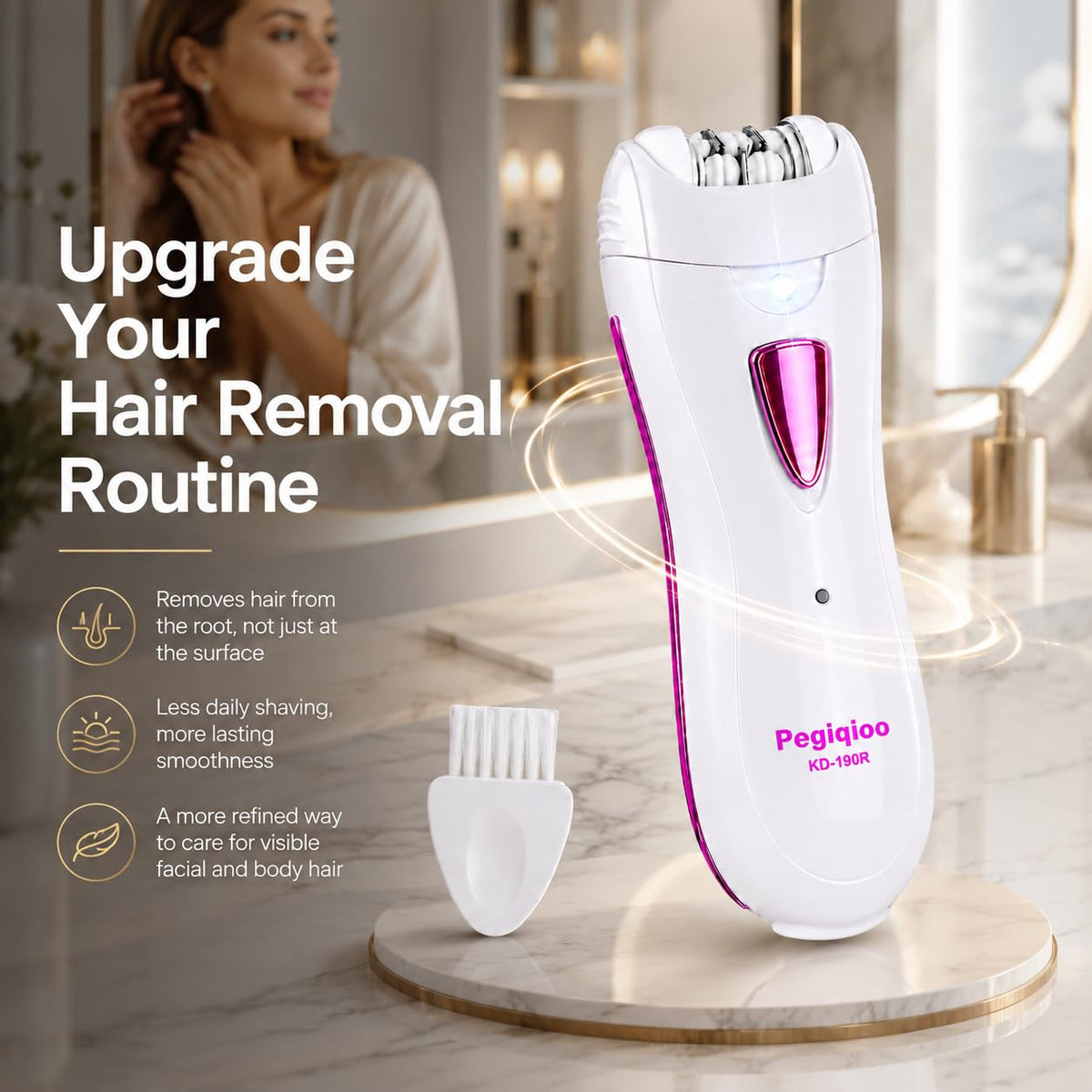 Facial Epilator with LED Light, Bikini Trimmer M93786