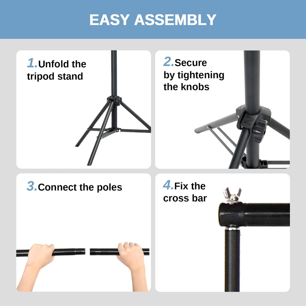 6.6 x 10FT Adjustable Backdrop Support Stand with Carrying Bag and 3 Clamps J1627