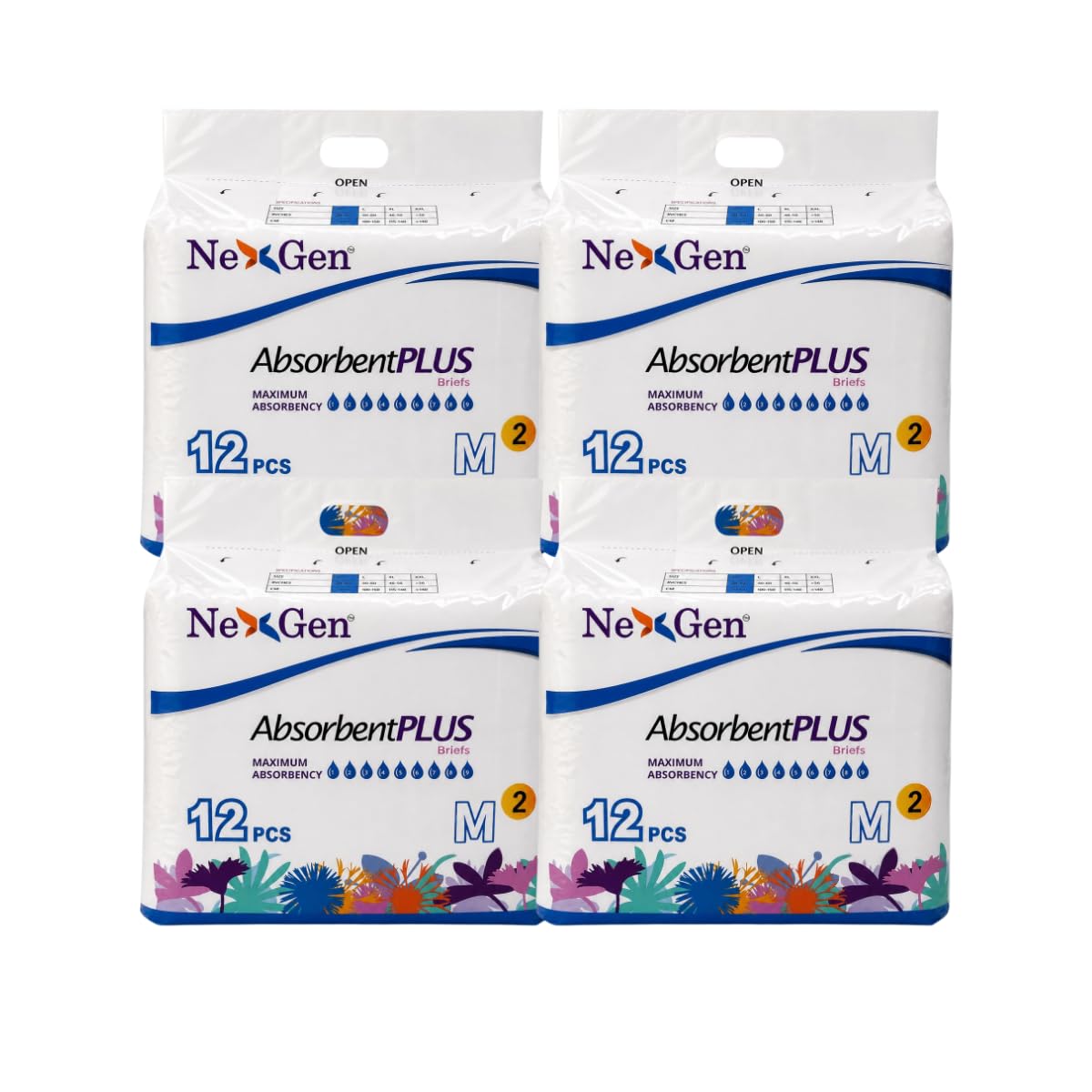 White Medium 12 Count Adult Diaper I677355