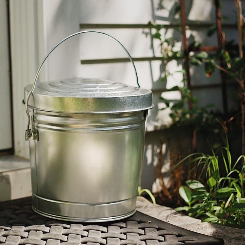 Galvanized Steel 6 Gallon Storage Can with Locking Lid S44026