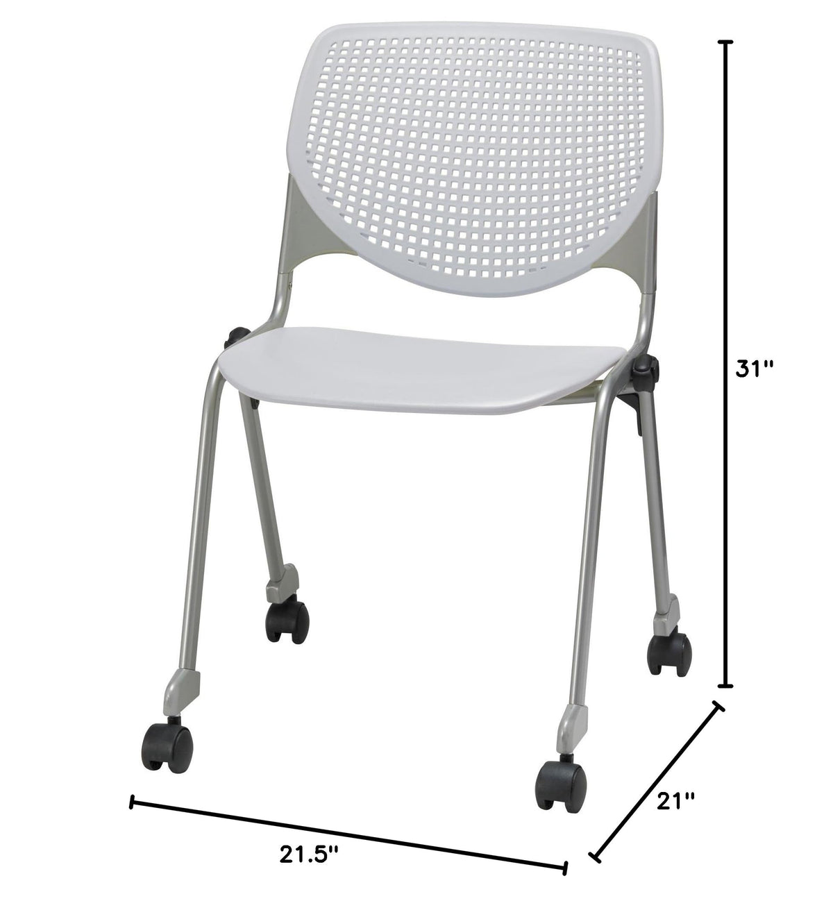 Light Grey Stack Chair with Casters N462