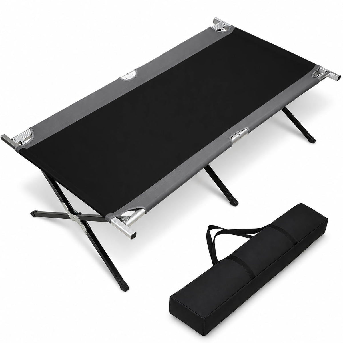 42" Extra Wide Heavy Duty Folding Cot Bed with Carry Bag O745886