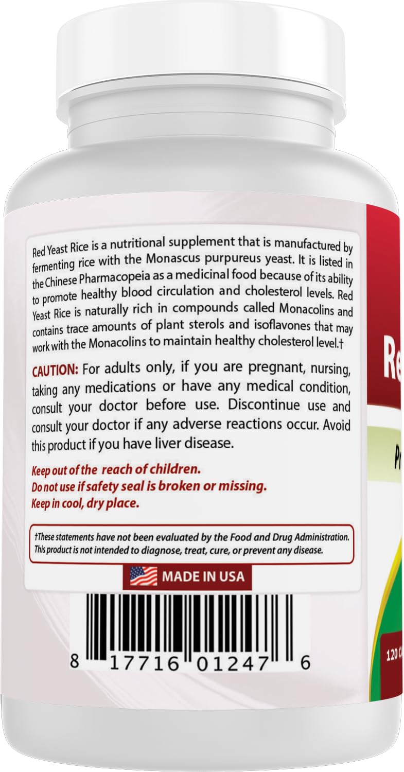 Red Yeast Rice 600 mg 120 Capsules Z132