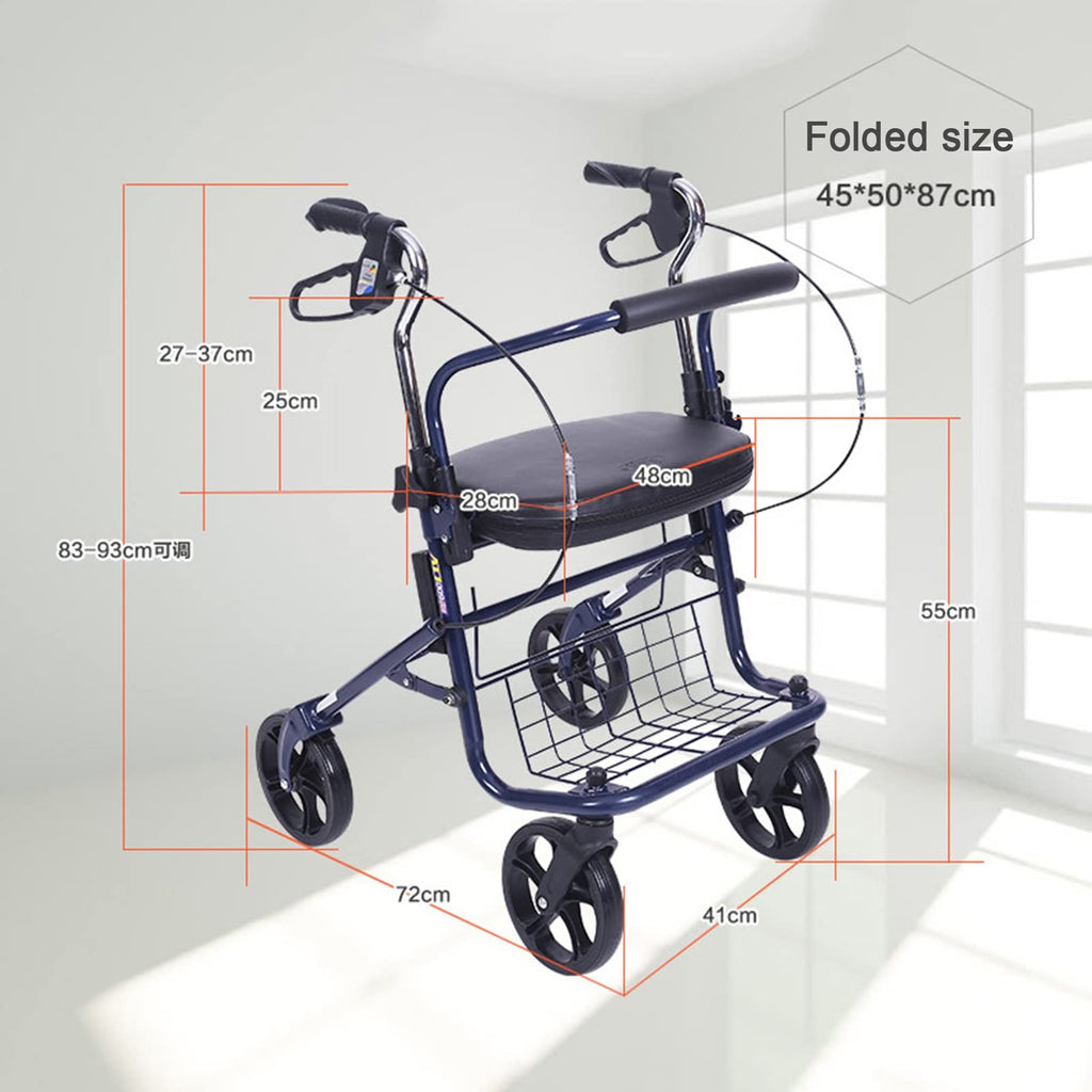 Upright Folding Rollator Walker with Seat K43030