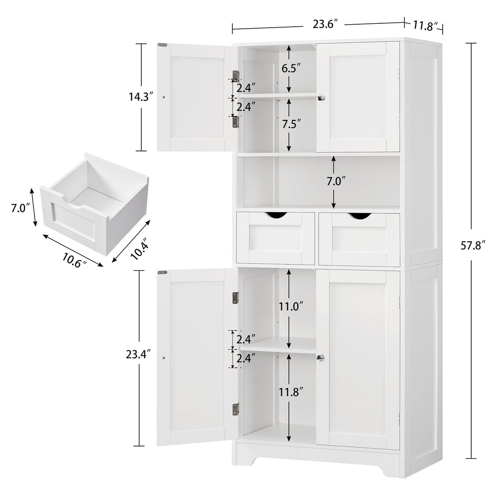Tall Bathroom Storage Cabinet with 4 Doors C35762