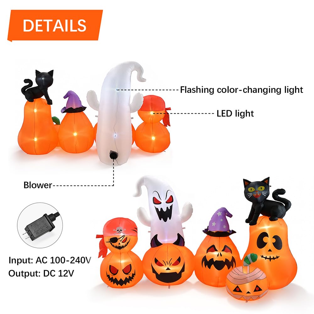 8 FT Inflatable Pumpkin Patch Yard Décor B572393