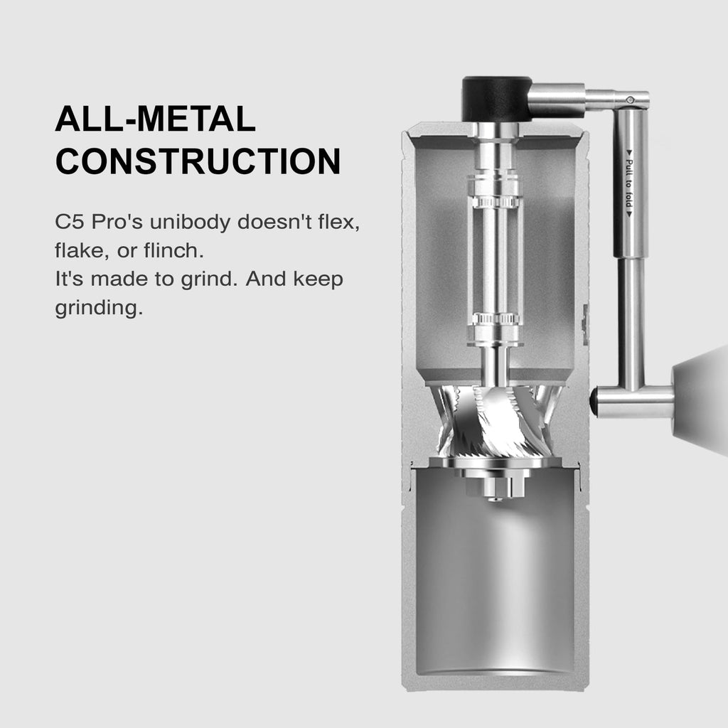 Manual Coffee Grinder with Conical Burr, Portable Hand Coffee Mill, Black U340255