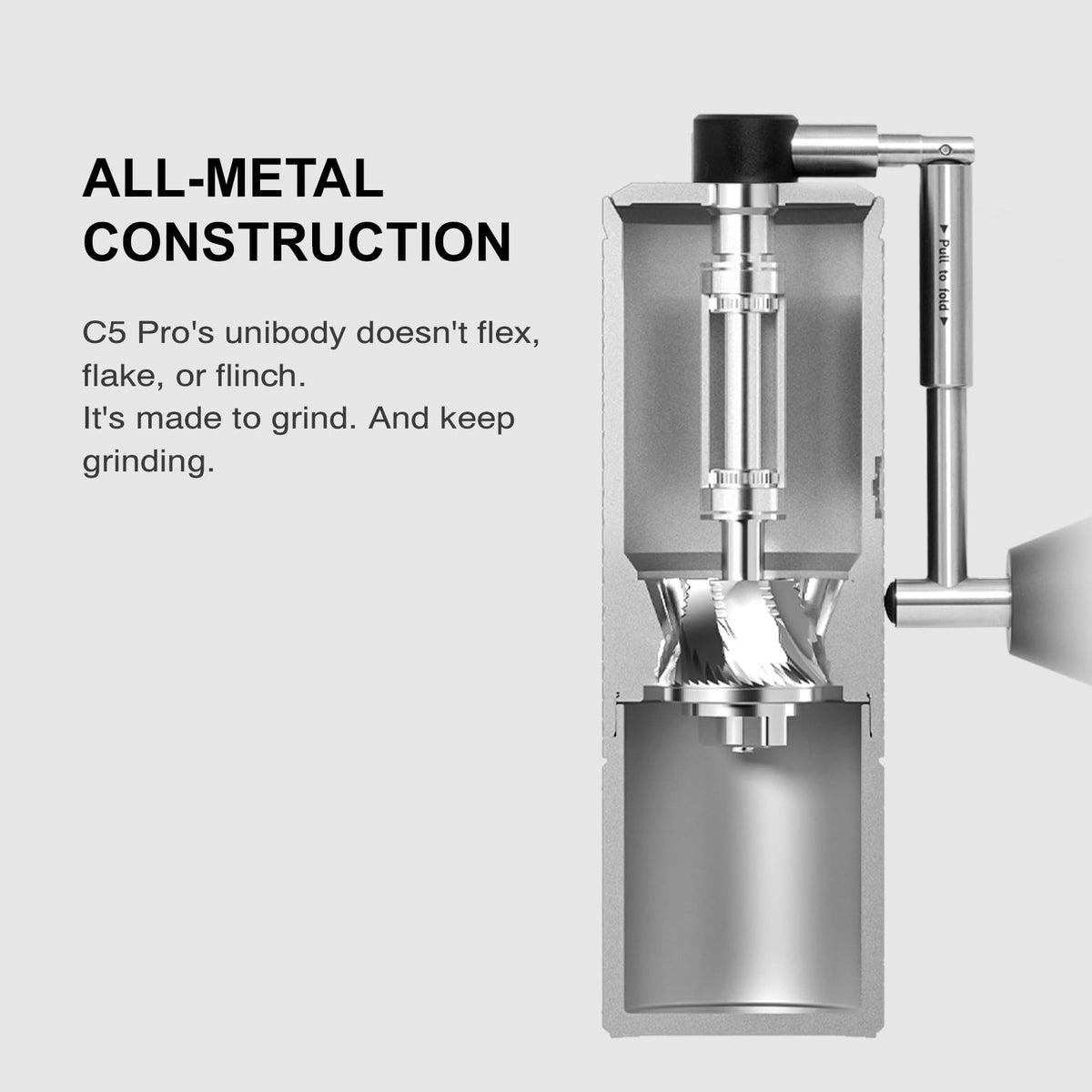 Manual Coffee Grinder with Conical Burr, Portable Hand Coffee Mill, Black U340255