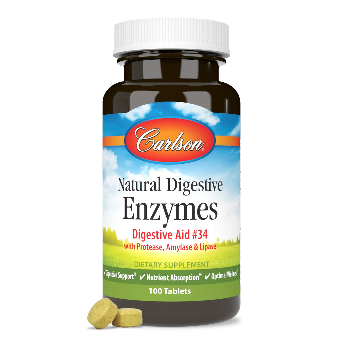 Natural Digestive Enzymes, 100 Tablets S43741