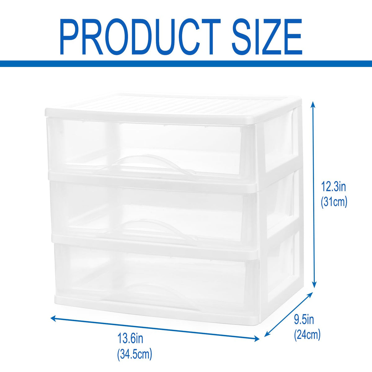 White 3 Drawer Plastic Stackable Storage Organizer M317795