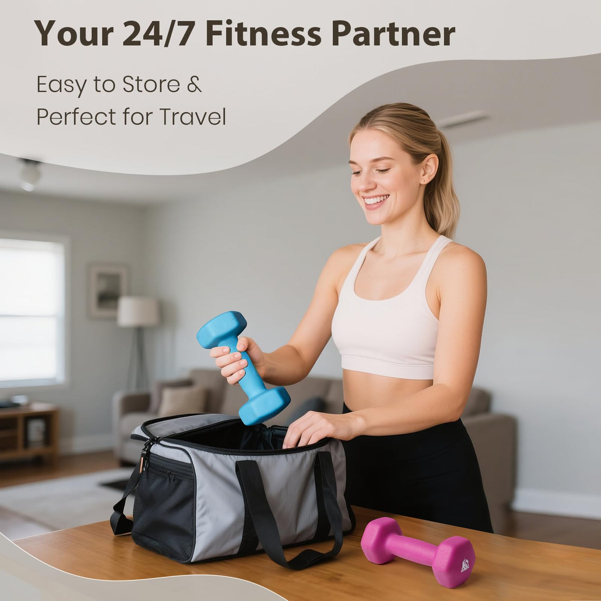 Set of 2 Neoprene Coated Hex Dumbbells P532