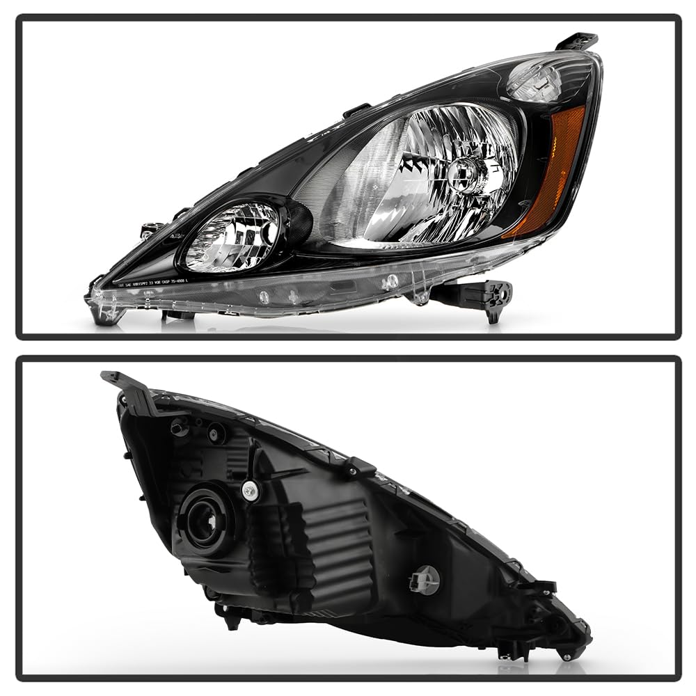 Black Housing Headlights Headlamps Pair Set Y616