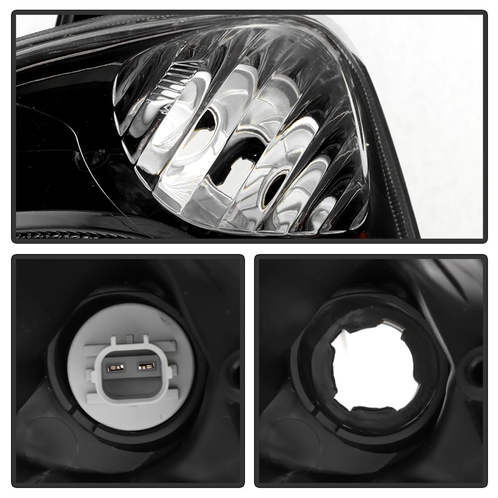 Black Housing Headlights Headlamps Pair Set Y616