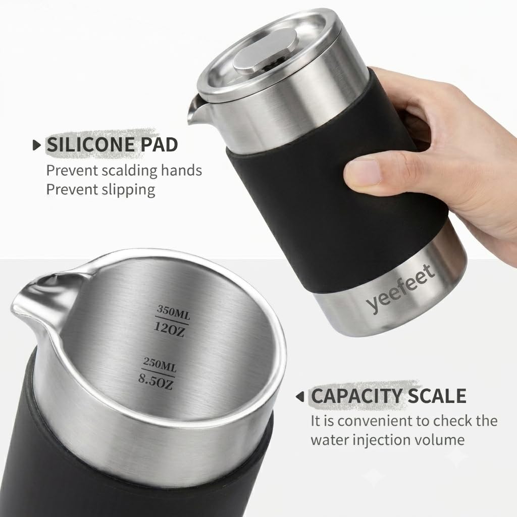 12 oz Stainless Steel French Press C407076