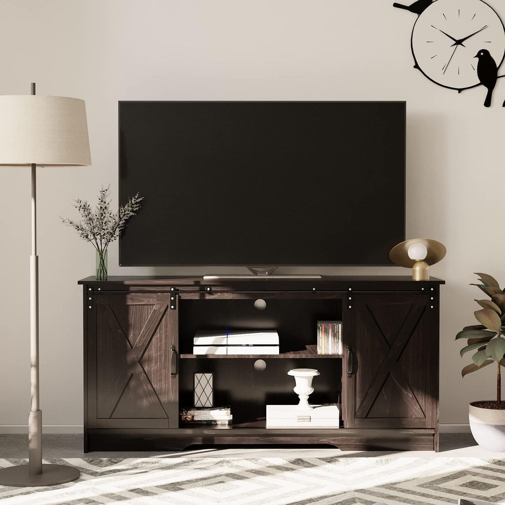 65 Inch TV Stand with Sliding Barn Doors M917