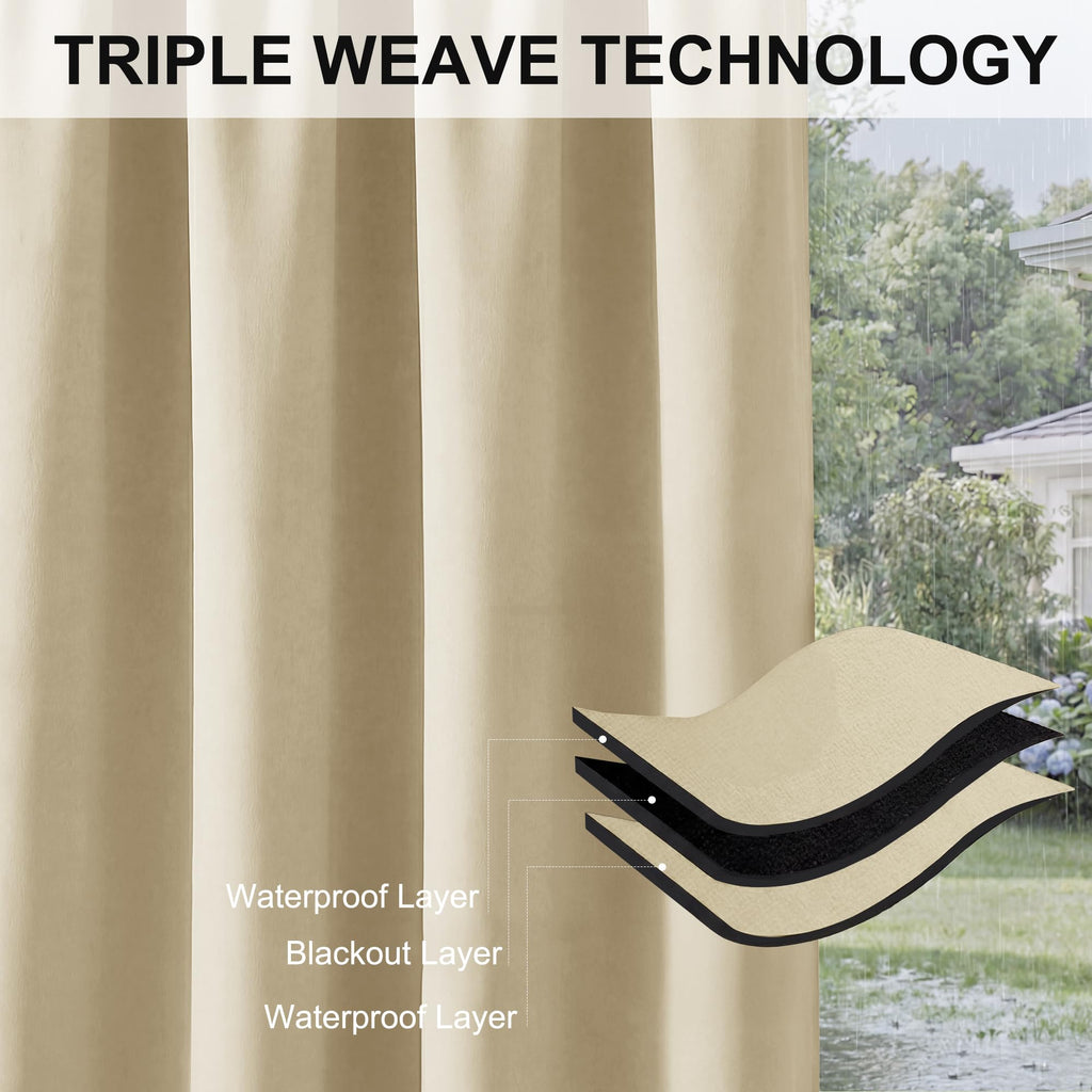 Waterproof Outdoor Curtains 2 Panels R3193