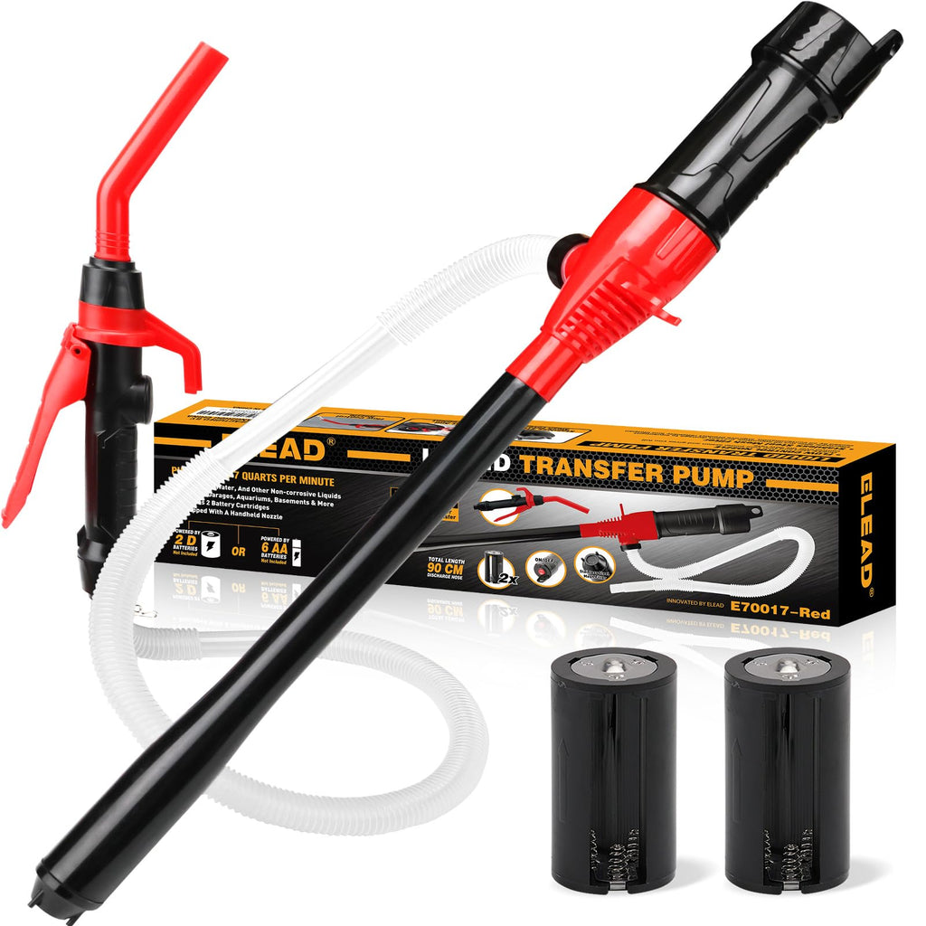 Portable Battery Powered Red Electric Fuel Water Transfer Pump 2.4 GPM V642