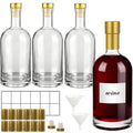 4 Pack 25oz Clear Glass Bottles with Cork Stoppers W5247