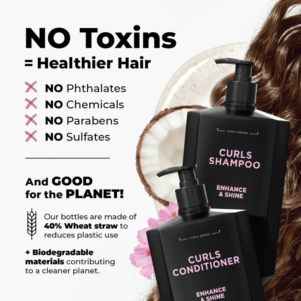 Curly Hair Shampoo & Conditioner Set Sulfate-Free 8 fl oz G718