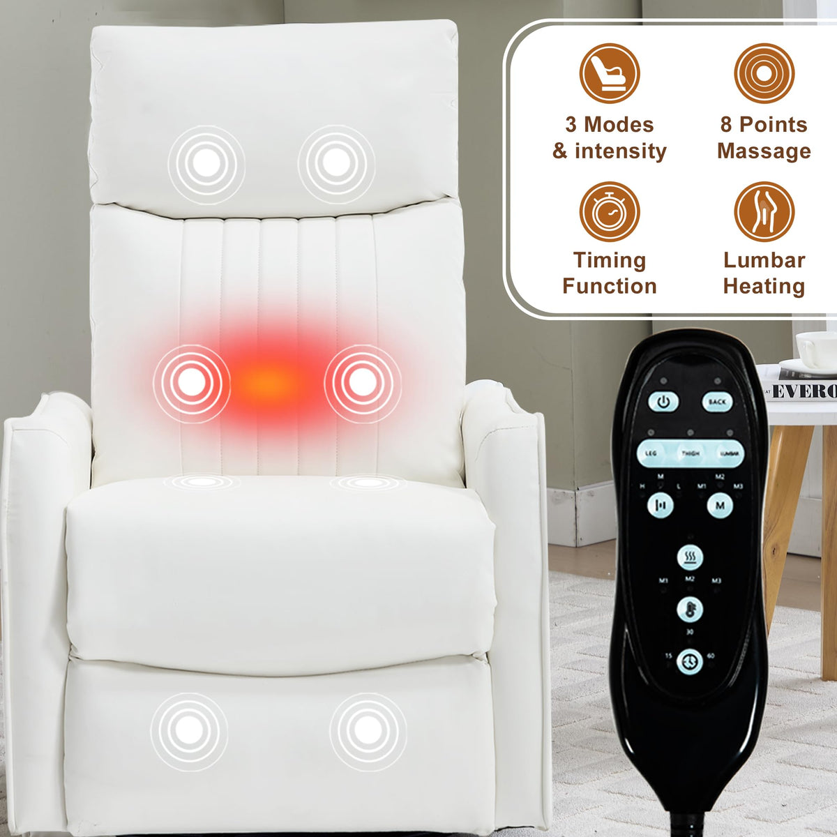 High Back Massage Recliner with Heat E763